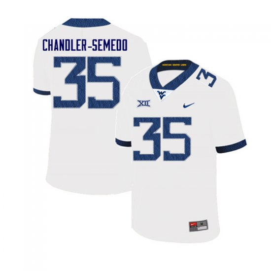 Men's West Virginia Mountaineers NCAA #35 Josh Chandler-Semedo White Authentic Nike Stitched College Football Jersey RH15J23CF